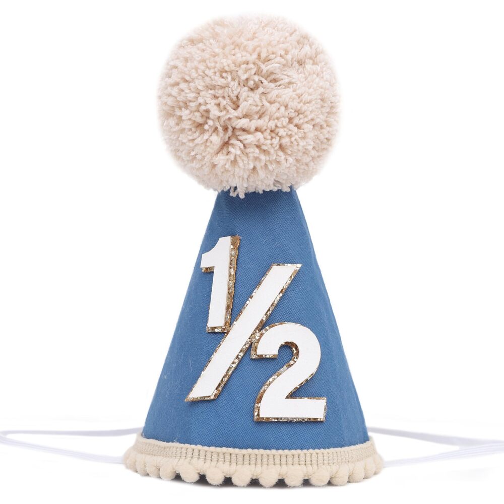 6752 Half Birthday Hat -Baby 1/2 Birthday Cone Hat,Six Months